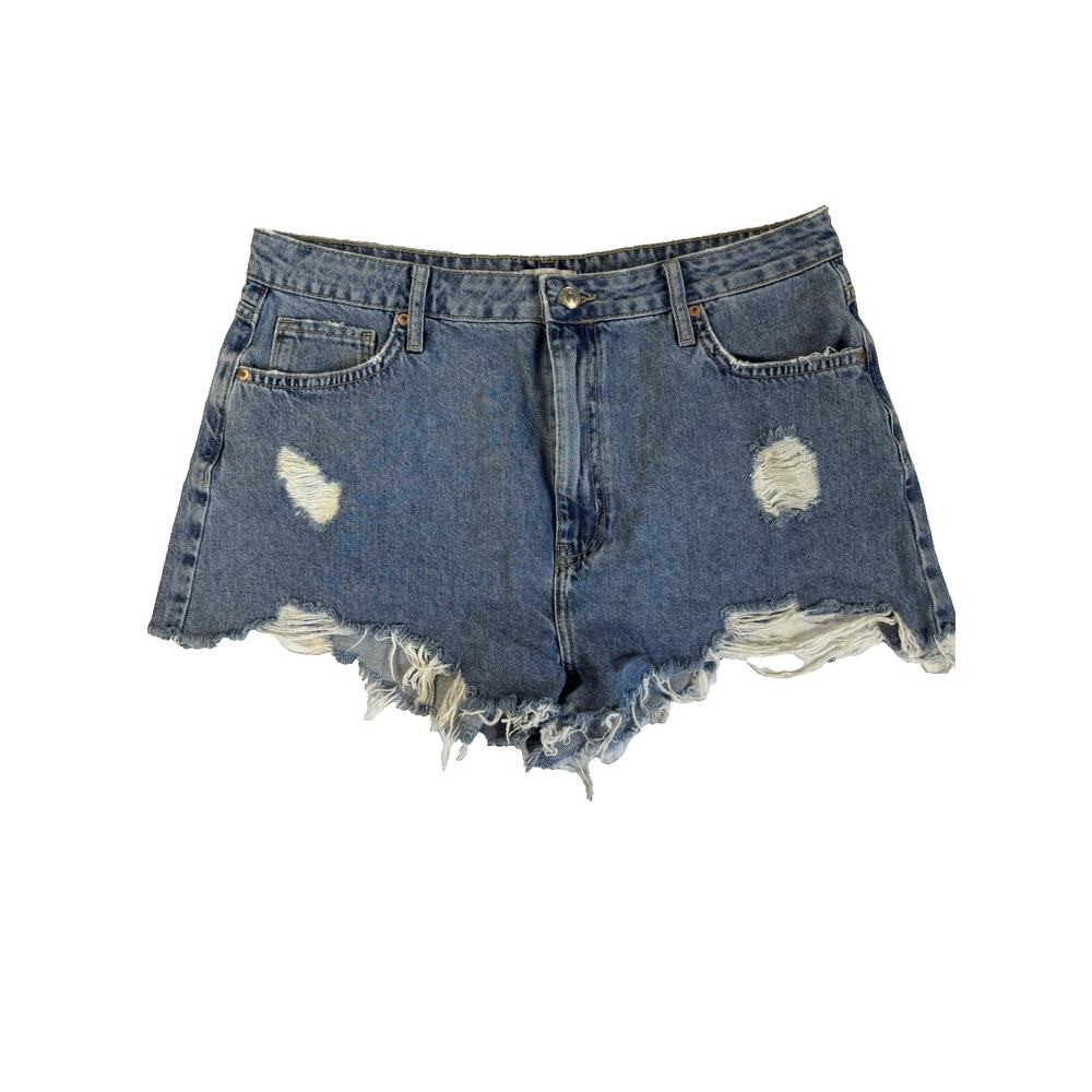 Forever 21 Women's 31 High Rise Ripped Denim Cut Off Shorts Indie Sleaze‎ Y2K